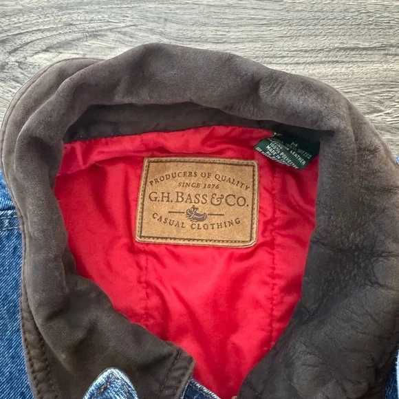 GH Bass & Co Men’s Vinatge Bomber Lined Jean Jackett Size M - Picture 5 of 16